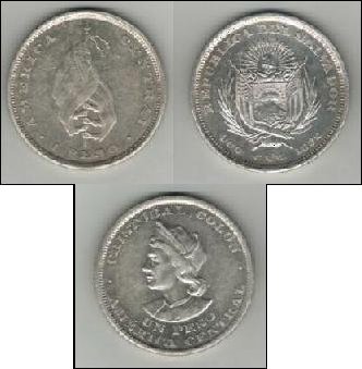 Monedas de 1 Peso, 1892.